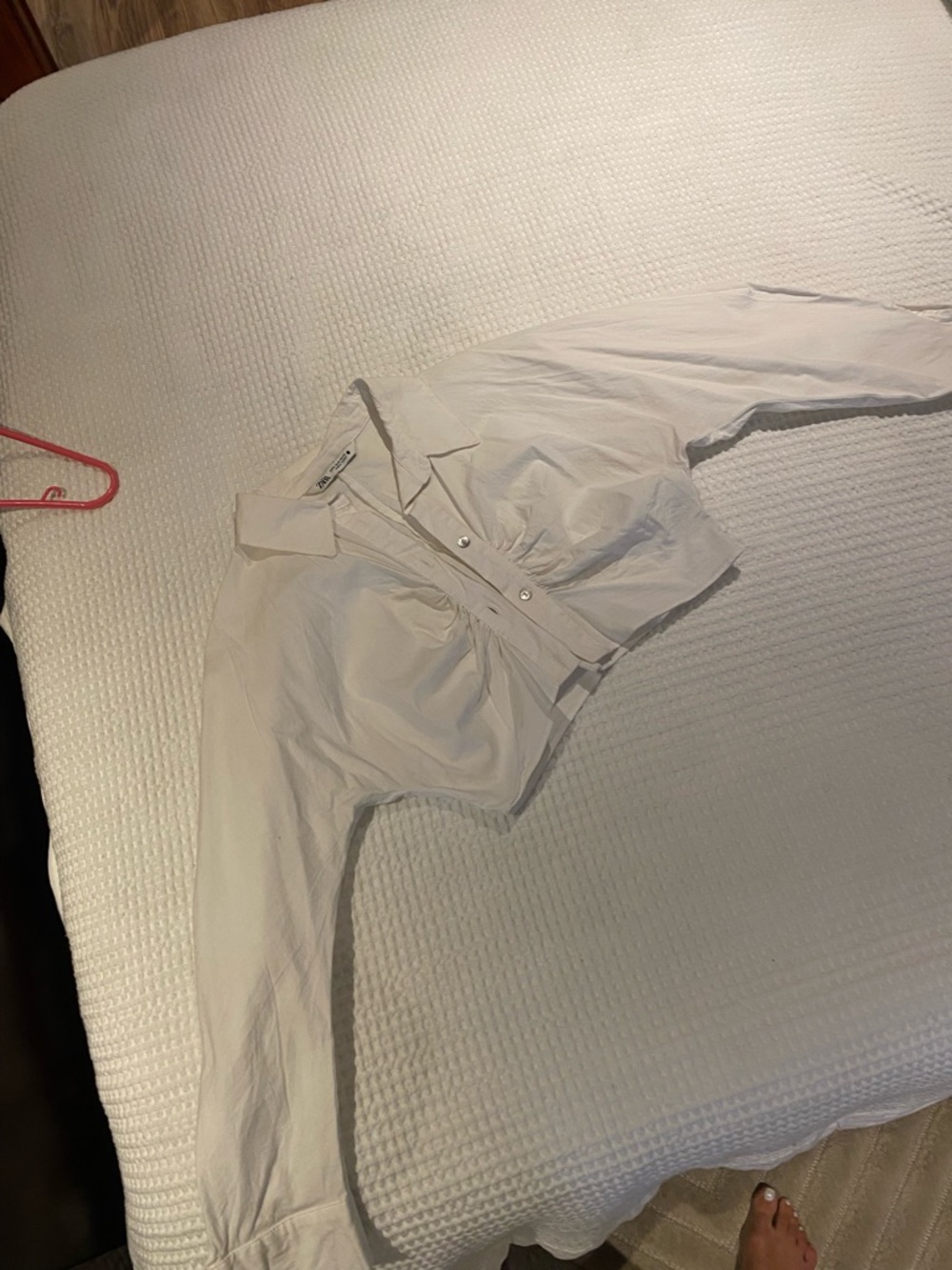 Zara White Button-Up Top